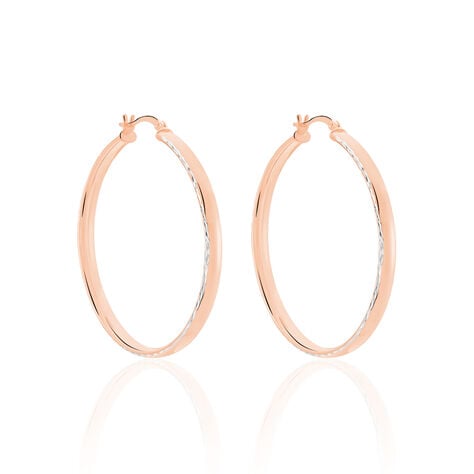 Créoles Argent Rose Ava - Boucles d'oreilles créoles Femme | Histoire d’Or