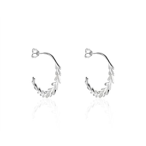 Créoles Andeol Rondes Argent Blanc Oxyde De Zirconium - Boucles d'oreilles créoles Femme | Histoire d’Or