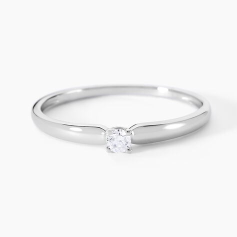 Bague Solitaire Flora Or Blanc Diamant - Bagues solitaires Femme | Histoire d&rsquo;Or