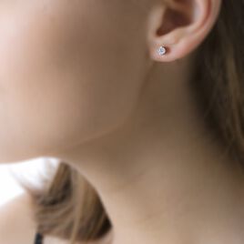 Boucles D'oreilles Puces Victoria Or Blanc Diamant - Clous d'oreilles Femme | Histoire d’Or