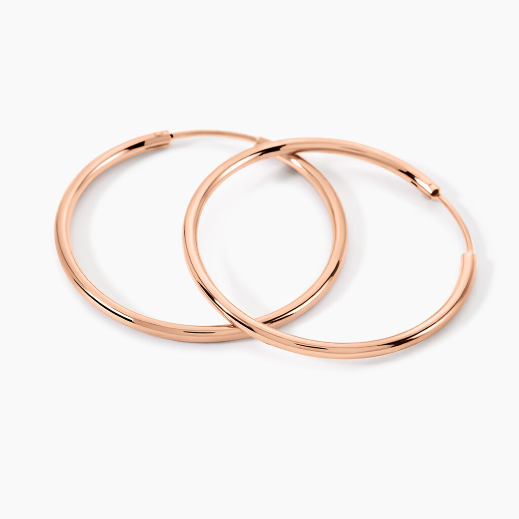 Créoles Argent Rose Olympia - Boucles d'oreilles créoles Femme | Histoire d’Or