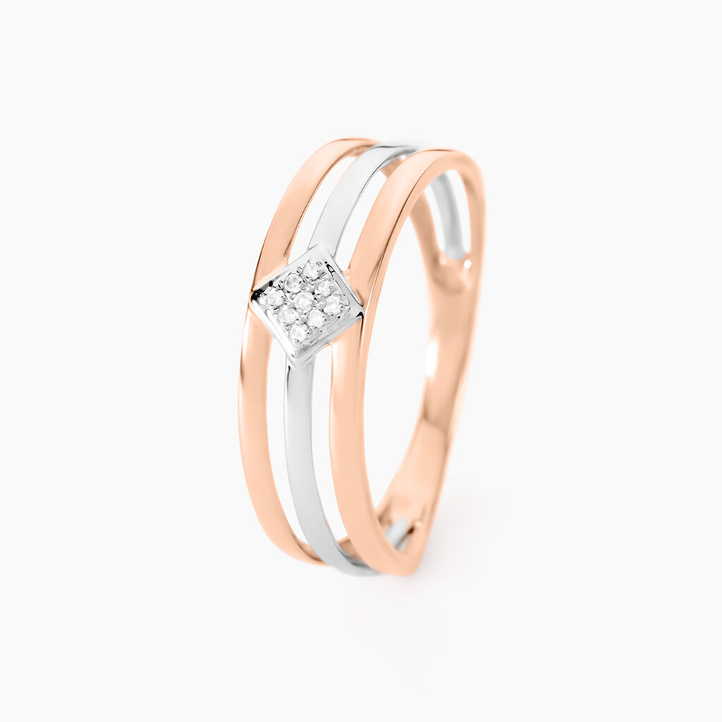 Bague Elsa Or Bicolore Diamant - Bagues avec pierre Femme | Histoire d’Or