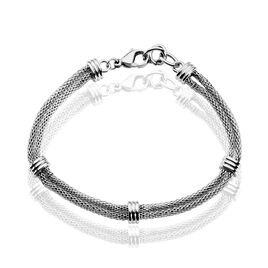 Bracelet Aleyna Maille Popcorn Acier Blanc - Bracelets fantaisie Femme | Histoire d’Or