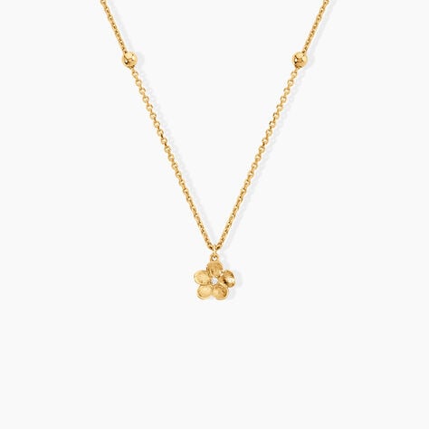 Collier Sakura Love Argent Dor&eacute; A L'Or 750/1000 Oxyde De Zirconium - F&ecirc;te des m&egrave;res Femme | Histoire d&rsquo;Or