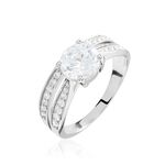 Solitaire Aarone Or Blanc Oxyde - Bagues solitaires Femme | Histoire d&rsquo;Or