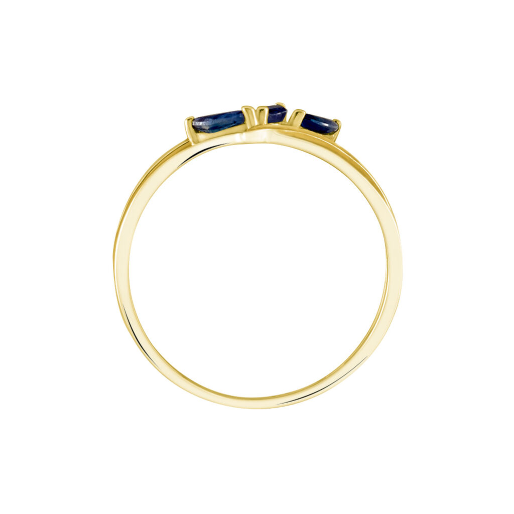 Bague Or Jaune Carl Saphirs Diamants - Bagues solitaires Femme | Histoire d’Or