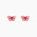 Boucles D'oreilles Puces Sulivia Papillon Or Jaune - Clous d'oreilles Enfant | Histoire d&rsquo;Or