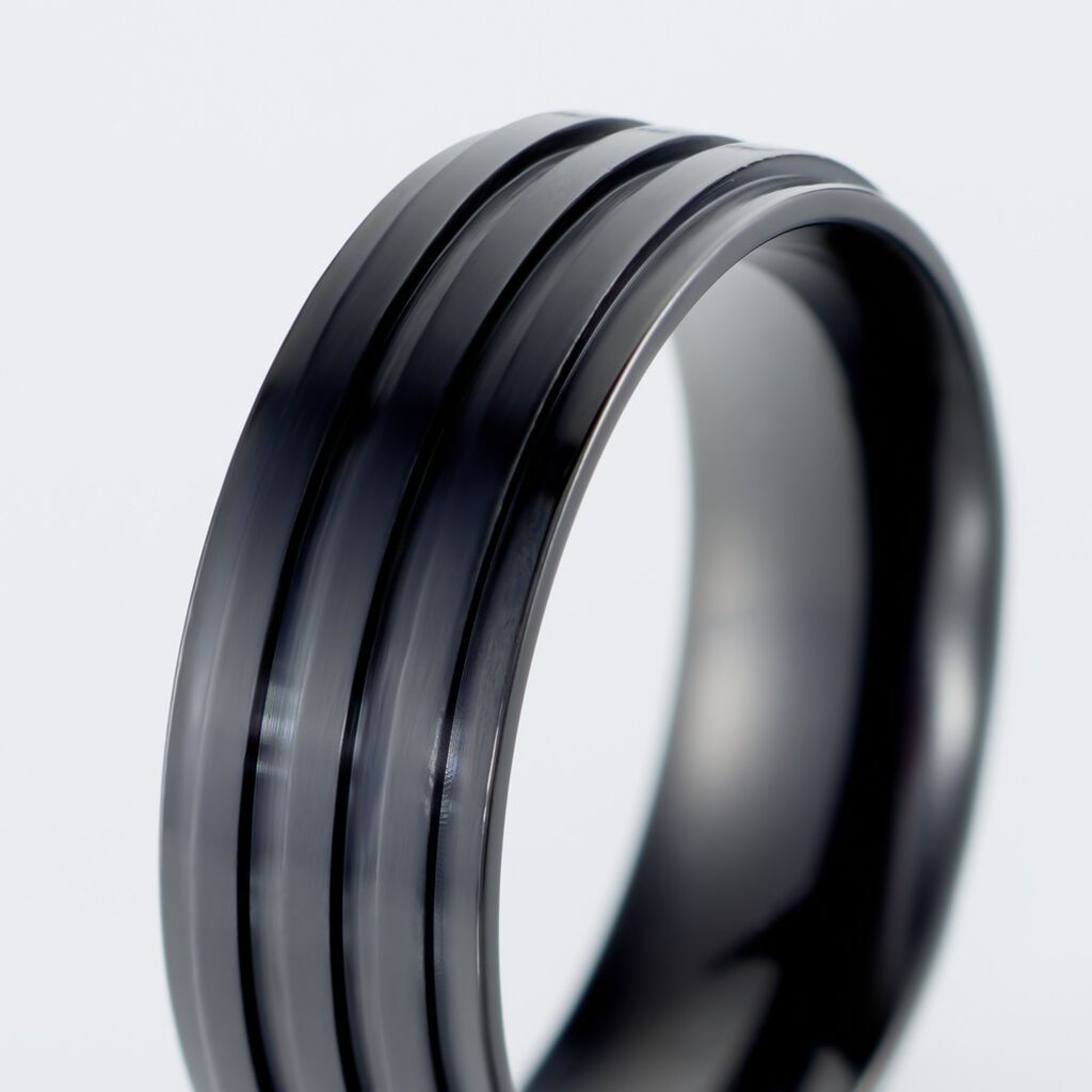 Bague Rico Acier Noir - Bagues fantaisie Homme | Histoire d&rsquo;Or