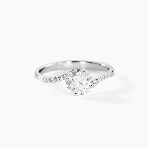 Bague Solitaire Maelane Argent Blanc Oxyde De Zirconium - Bagues solitaires Femme | Histoire d&rsquo;Or