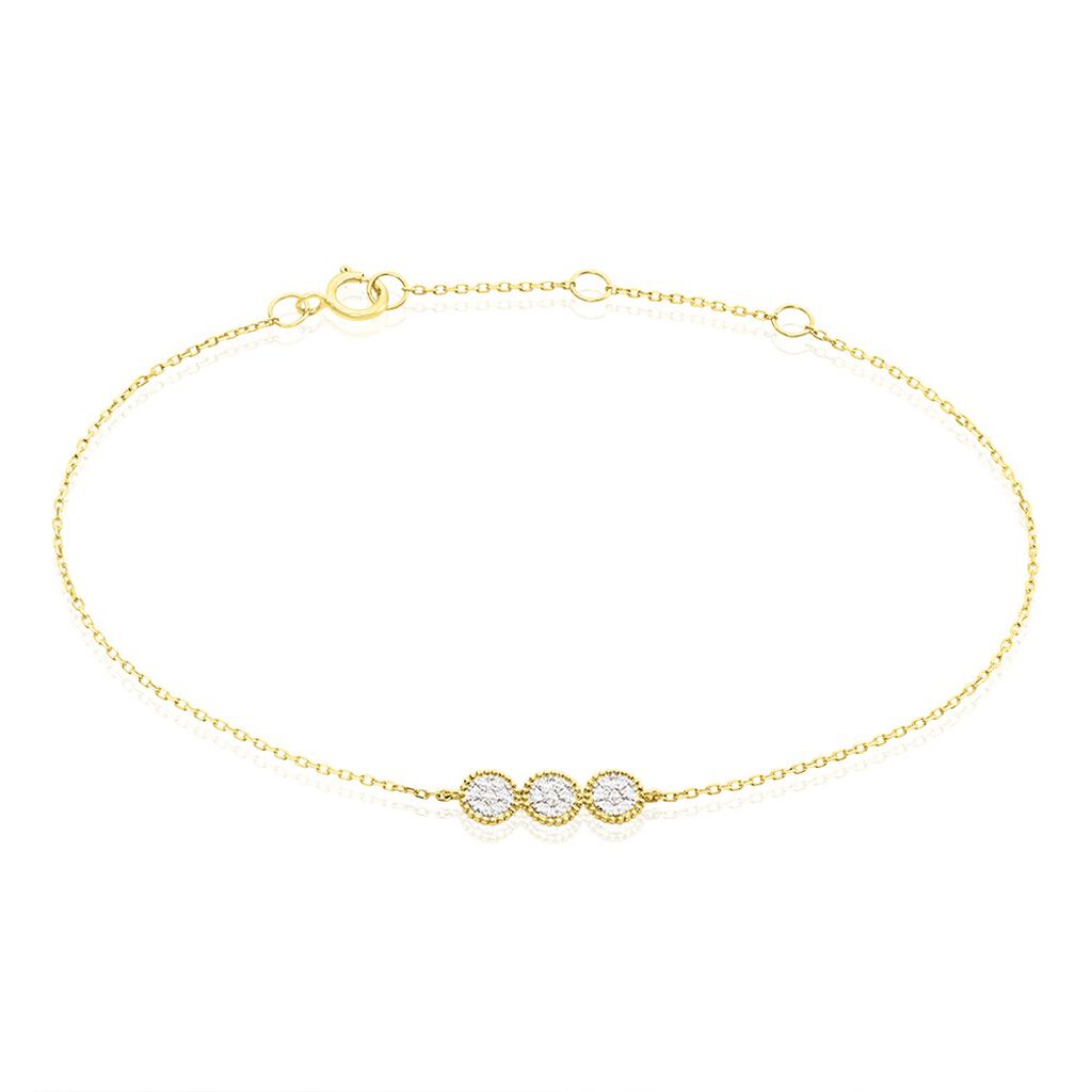 Bracelet Or Jaune Caleb Oxydes De Zirconium - Bracelets Femme | Histoire d’Or
