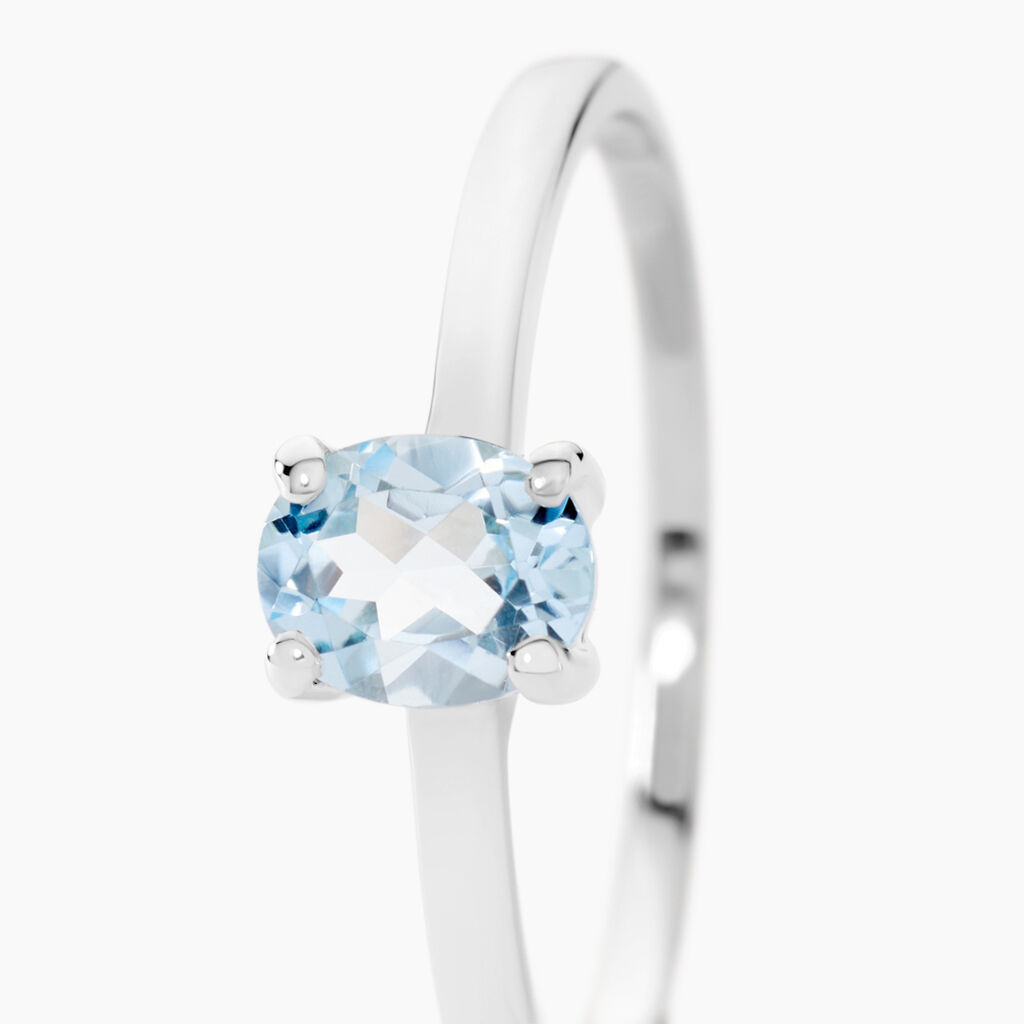 Bague Lily Or Blanc Topaze - Bagues solitaires Femme | Histoire d’Or