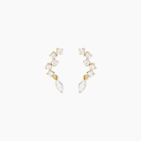 Boucles D'Oreilles Puces Sparkle Or Jaune Oxyde De Zirconium - Clous d'oreilles Femme | Histoire d&rsquo;Or
