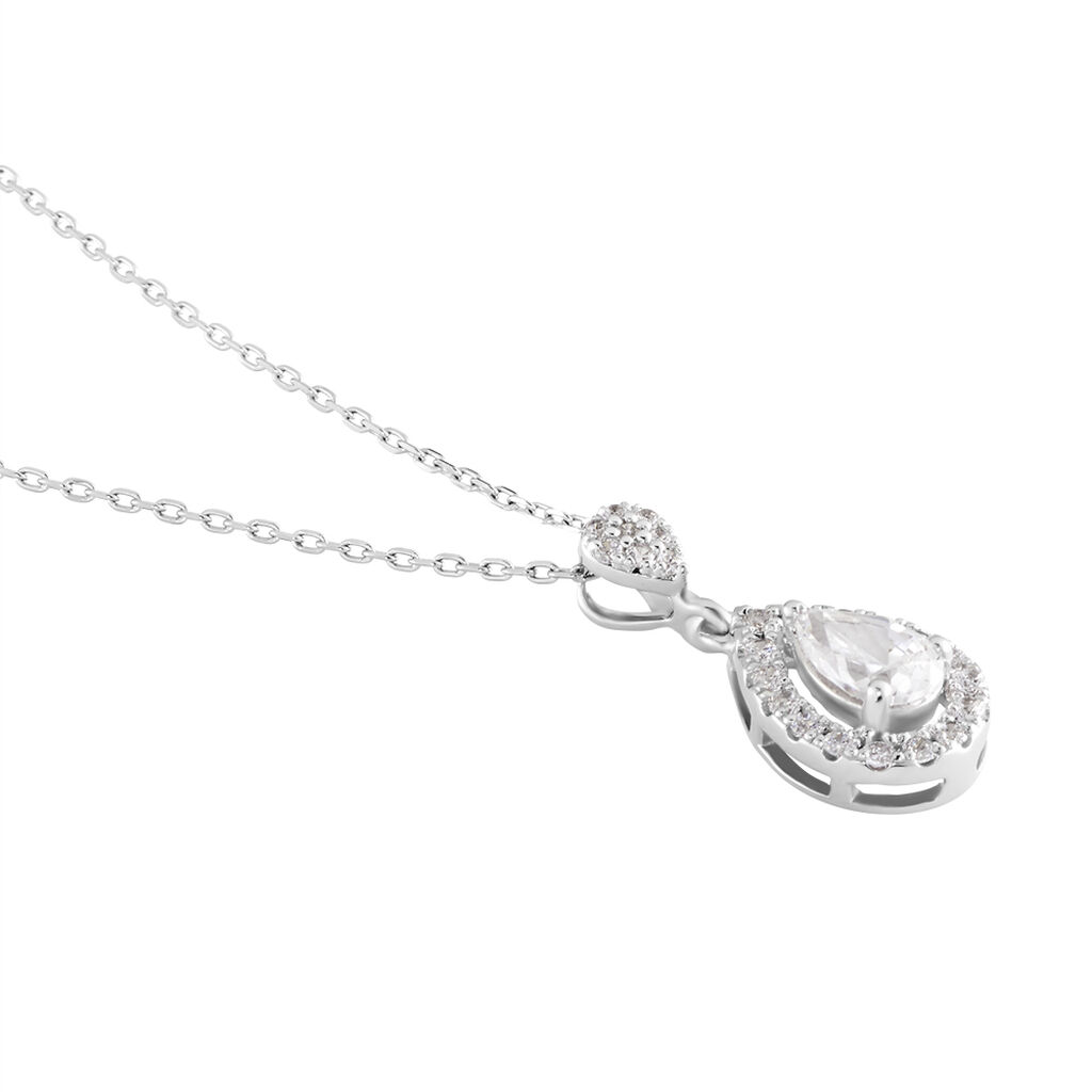 Collier Or Blanc Uxellus Oxyde De Zirconium - Colliers Femme | Histoire d’Or