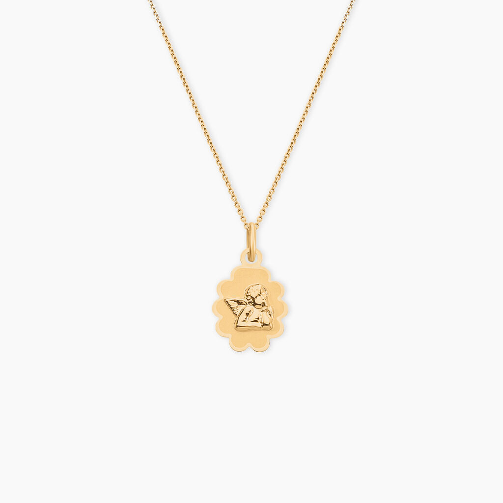 Pendentif Ange Nuage Or Jaune - Pendentifs Baptême Famille | Histoire d’Or
