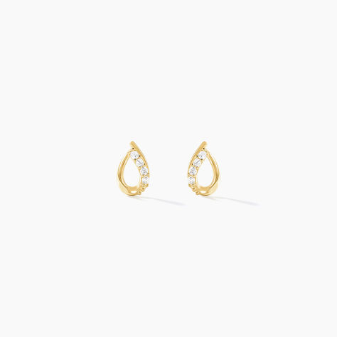 Boucles D'oreilles Puces Lisianthus Or Jaune Oxyde - Clous d'oreilles Femme | Histoire d&rsquo;Or