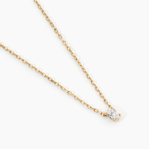 Collier Rudiger Or Jaune Diamant Synth&eacute;tique - Colliers Femme | Histoire d&rsquo;Or