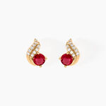 Boucles D'oreilles Puces Tyana Plaqu&eacute; Or Jaune Oxyde De Zirconium - Boucles d'oreilles fantaisie Femme | Histoire d&rsquo;Or