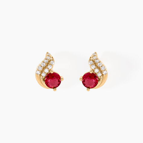 Boucles D'oreilles Puces Tyana Plaqu&eacute; Or Jaune Oxyde De Zirconium - Boucles d'oreilles fantaisie Femme | Histoire d&rsquo;Or