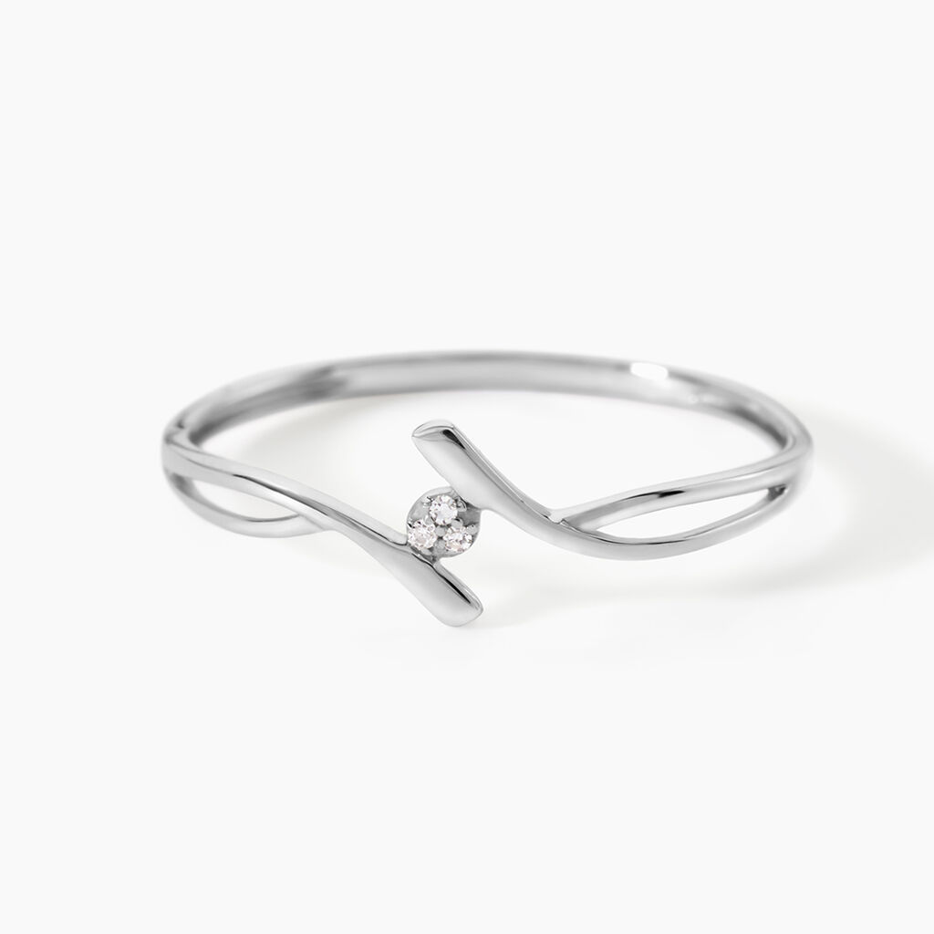 Bague Or Blanc Aatto Diamants - Bagues avec pierre Femme | Histoire d&rsquo;Or