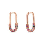 Cr&eacute;oles Urban Call Argent Rose Pierre De Synthese Oxyde De Zirconium - Boucles d'oreilles cr&eacute;oles Femme | Histoire d&rsquo;Or