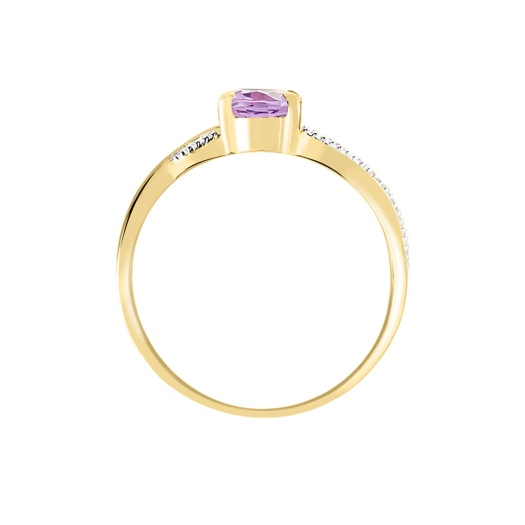 Bague Candice Or Jaune Amethyste - Bagues solitaires Femme | Histoire d&rsquo;Or