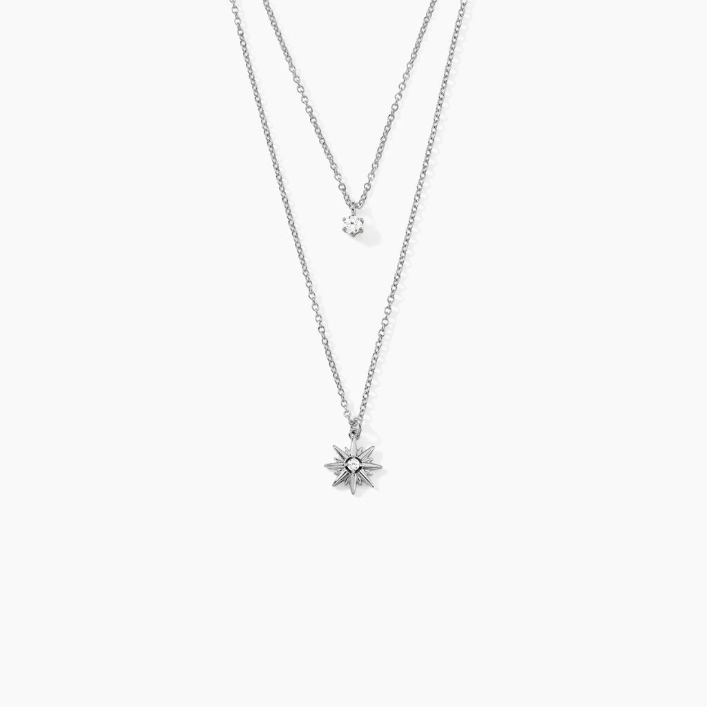 Collier Shone Argent Oxyde De Zirconium