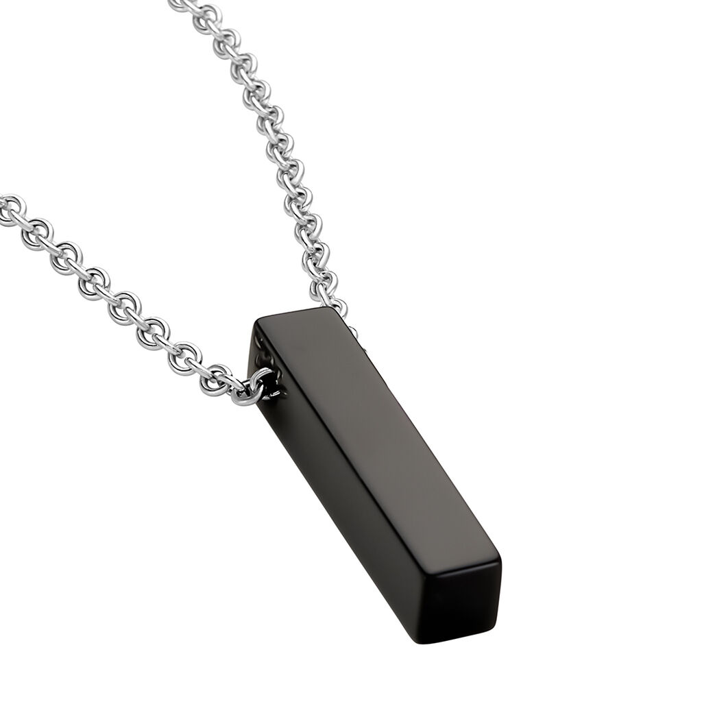 Collier Jourdan Acier Gris Onyx - Colliers Homme | Histoire d&rsquo;Or