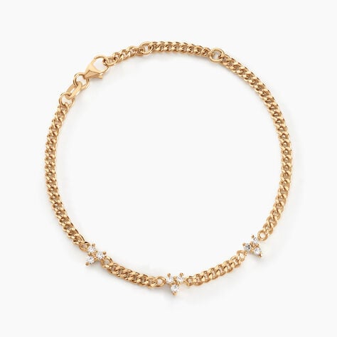 Bracelet Urban Flower Plaqué Or Jaune Oxyde De Zirconium - Bracelets Femme | Histoire d’Or