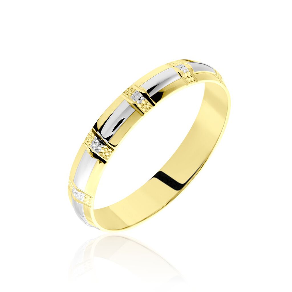 Alliance Fantaisie Ruban Plat Or Bicolore - Alliances Unisex | Histoire d&rsquo;Or