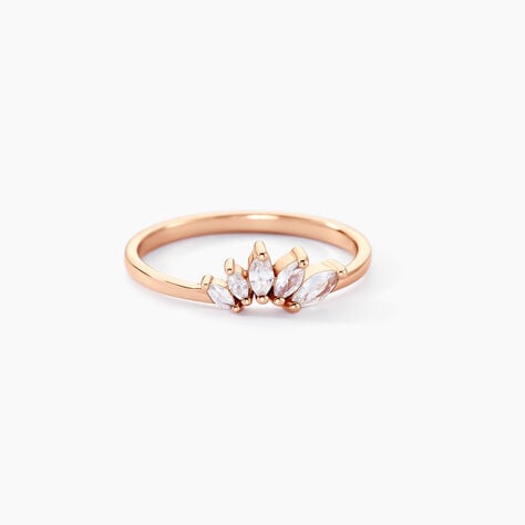 Bague Duchesse Argent Rose Oxyde De Zirconium - Bagues solitaires Femme | Histoire d&rsquo;Or