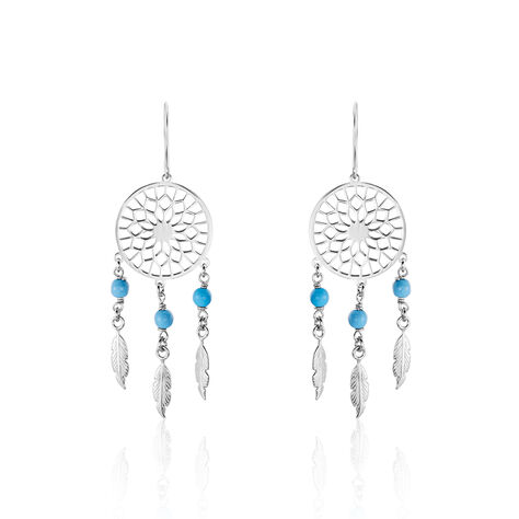 Boucles D'oreilles Pendantes Anoki Argent Blanc - Boucles d'oreilles fantaisie Femme | Histoire d’Or