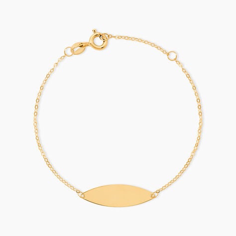 Bracelet Identit&eacute; Gaspardine Maille For&ccedil;at Or Jaune - Bracelets Communion Enfant | Histoire d&rsquo;Or