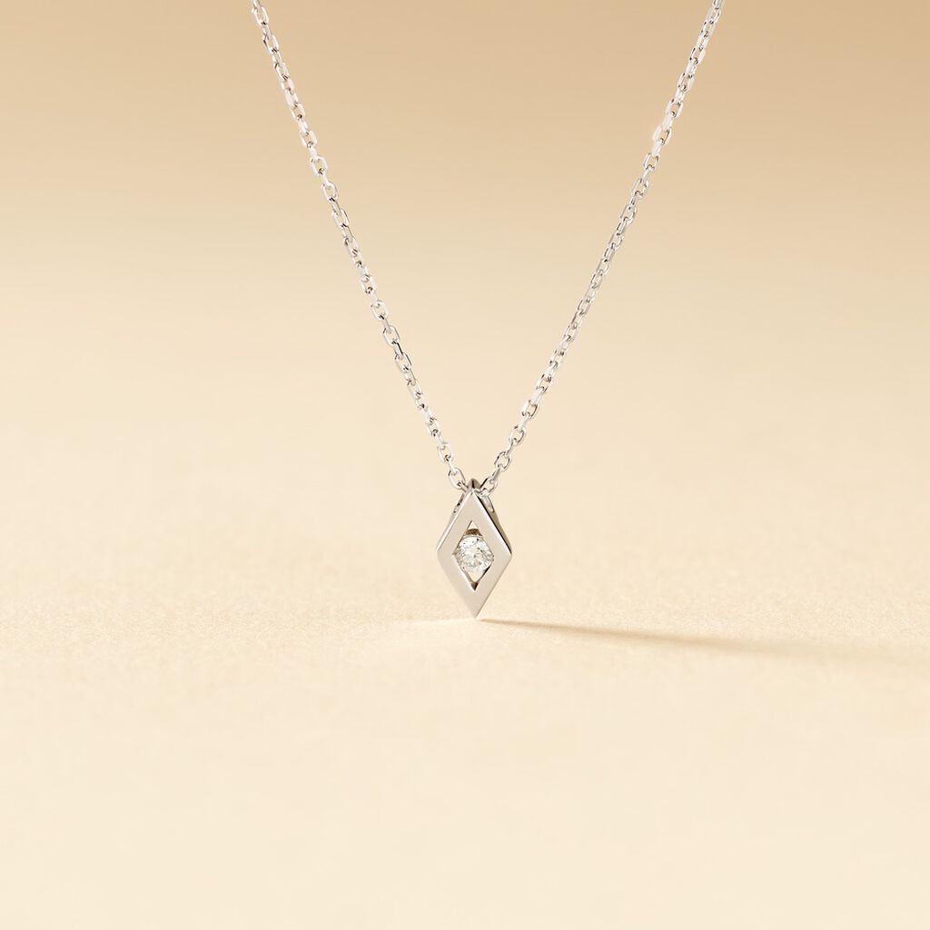 Collier Eirena Or Blanc Diamant - Colliers Femme | Histoire d&rsquo;Or