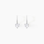 Boucles D'oreilles Pendantes Bo Coeur Pm Or Blanc Oxyde De Zirconium - Boucles d'oreilles pendantes Femme | Histoire d&rsquo;Or