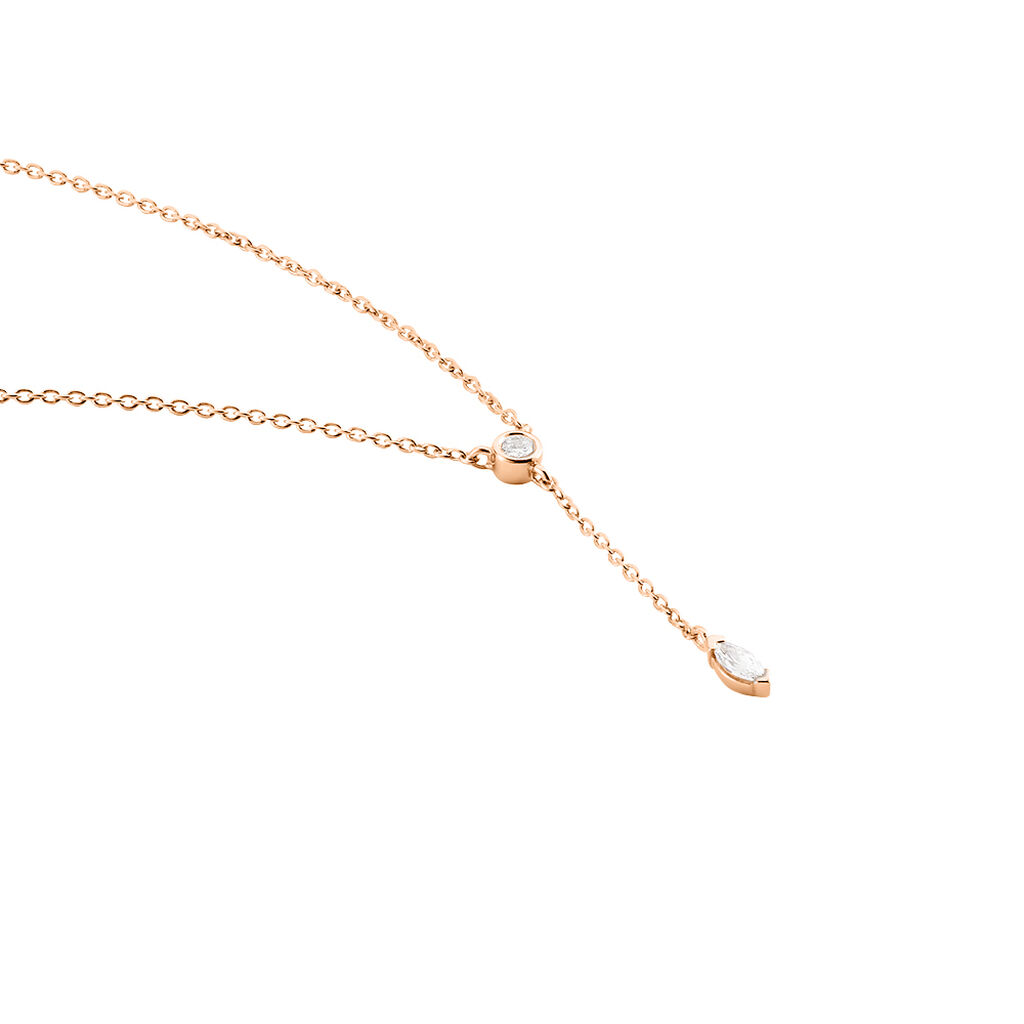 Collier Kenta Argent Rose Oxyde De Zirconium - Colliers fantaisie Femme | Histoire d&rsquo;Or