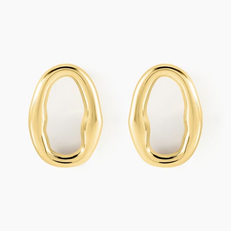 Boucles D'oreilles Gold Aura Acier Jaune - Boucles d'oreilles créoles Femme | Histoire d’Or