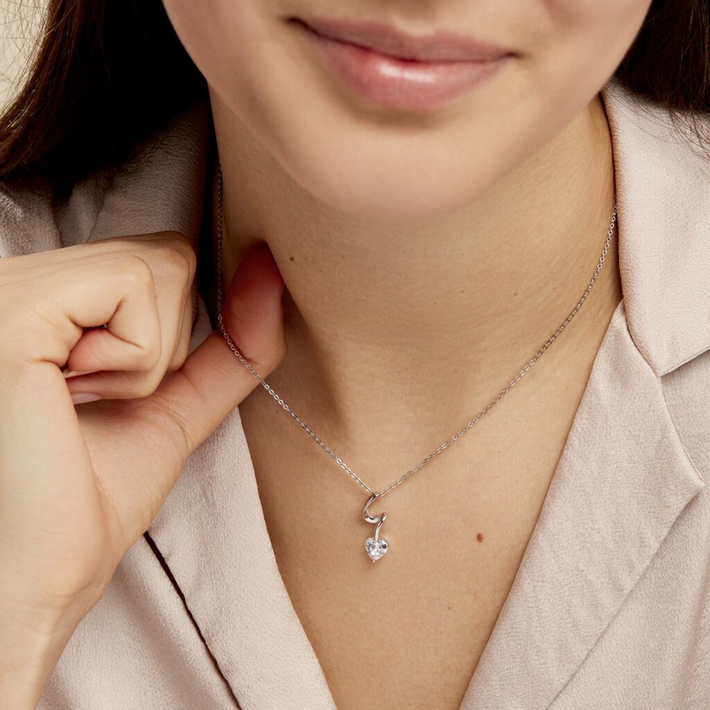 Collier Amayes Argent Blanc Oxyde De Zirconium - Colliers fantaisie Femme | Histoire d’Or