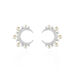 Boucles D'oreilles Puces Moon Argent Perle D'imitation Et Oxyde - Clous d'oreilles Femme | Histoire d’Or