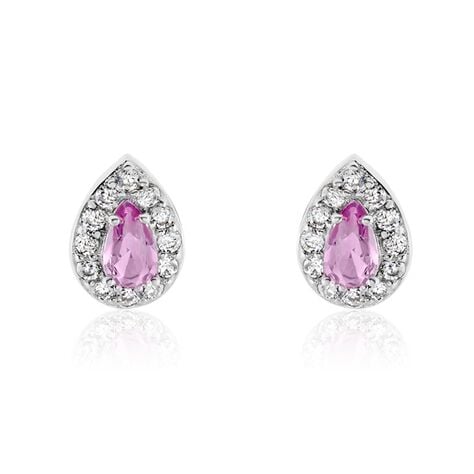 Boucles D'oreilles Puces Argent Blanc Tania Oxydes De Zirconium - Boucles d'oreilles fantaisie Femme | Histoire d’Or