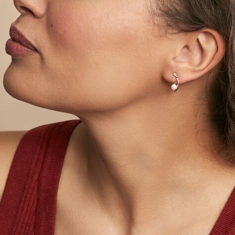 Boucles D'oreilles Pendantes Orientale Or Jaune Perle De Culture - Boucles d'oreilles pendantes Femme | Histoire d’Or