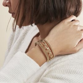 Bracelet Manchette Elain Acier Jaune - Bracelets fantaisie Femme | Histoire d’Or