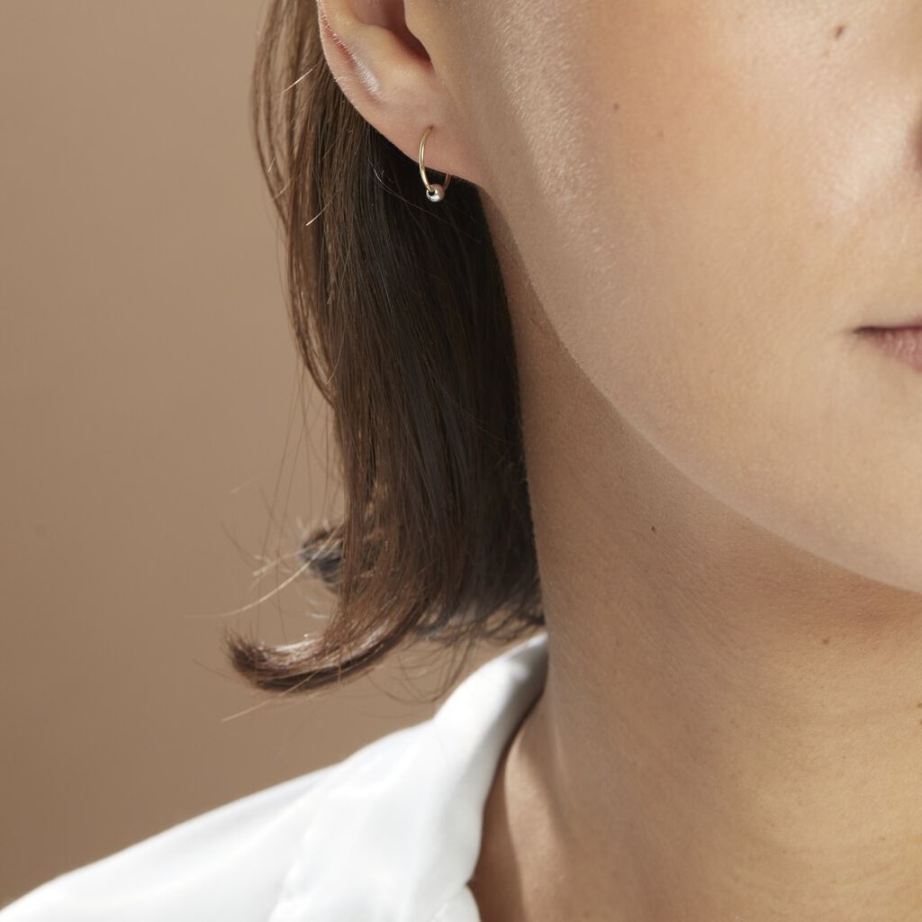 Créoles Kirsa Or Bicolore - Boucles d'oreilles créoles Femme | Histoire d’Or