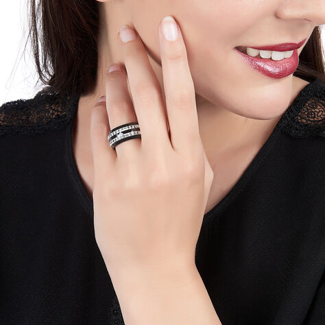 Bague Solya Ceramique Blanc Céramique Et Strass - Bagues avec pierre Femme | Histoire d’Or