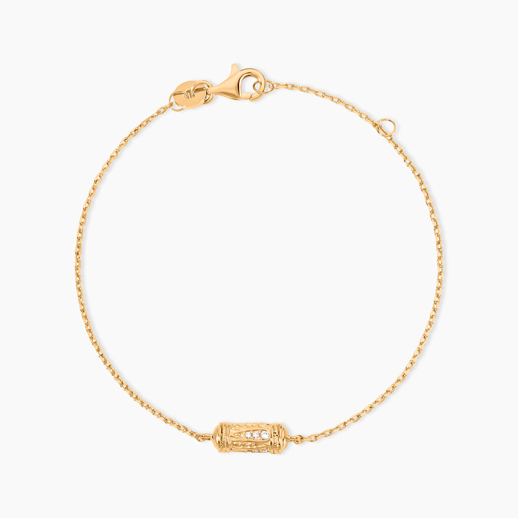 Bracelet Manua Plaqu&eacute; Or Jaune Oxyde De Zirconium - Bracelets Femme | Histoire d&rsquo;Or