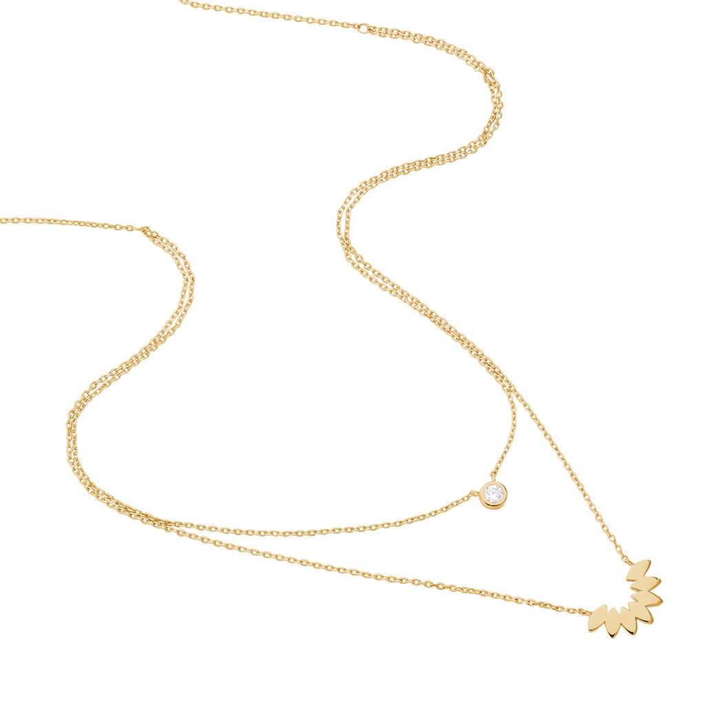Collier Varia Plaqué Or Jaune Oxyde De Zirconium - Colliers doubles et triples chaînes Femme | Histoire d’Or