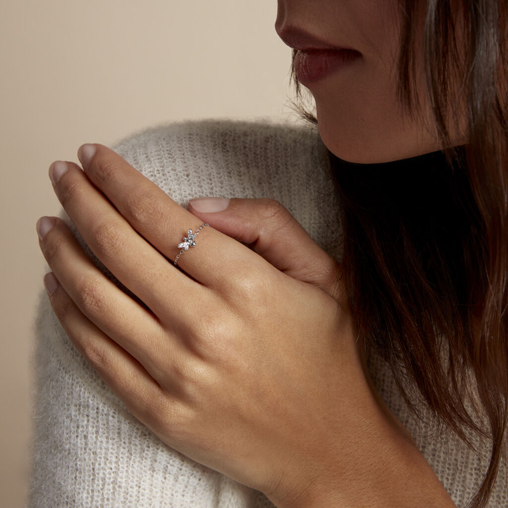 Bague Bee Good Argent Blanc Oxyde De Zirconium - Bagues avec pierre Femme | Histoire d’Or