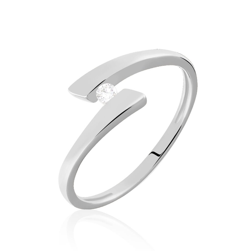 Bague Solitaire Vinca Or Blanc Diamant - Bagues solitaires Femme | Histoire d&rsquo;Or