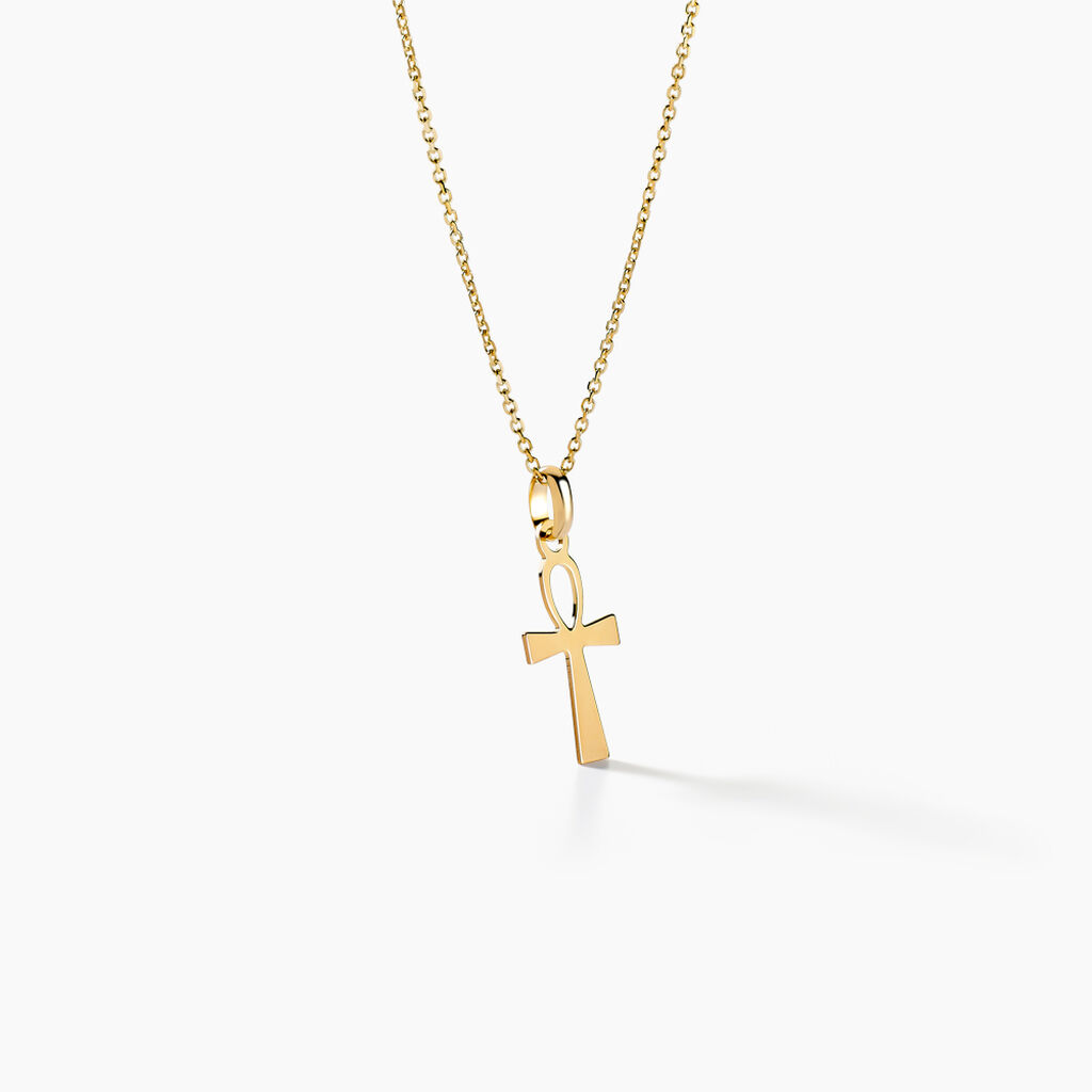 Pendentif Basilissa Croix De Vie Or Jaune - Pendentifs Baptême Famille | Histoire d’Or