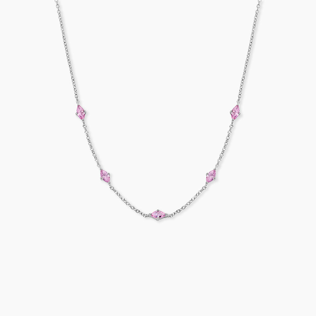 Collier Borya Argent Blanc Oxyde De Zirconium - Colliers fantaisie Femme | Histoire d&rsquo;Or