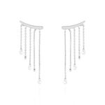 Boucles D'oreilles Pendantes Cainan Argent Blanc Oxyde De Zirconium - Boucles d'oreilles fantaisie Femme | Histoire d&rsquo;Or